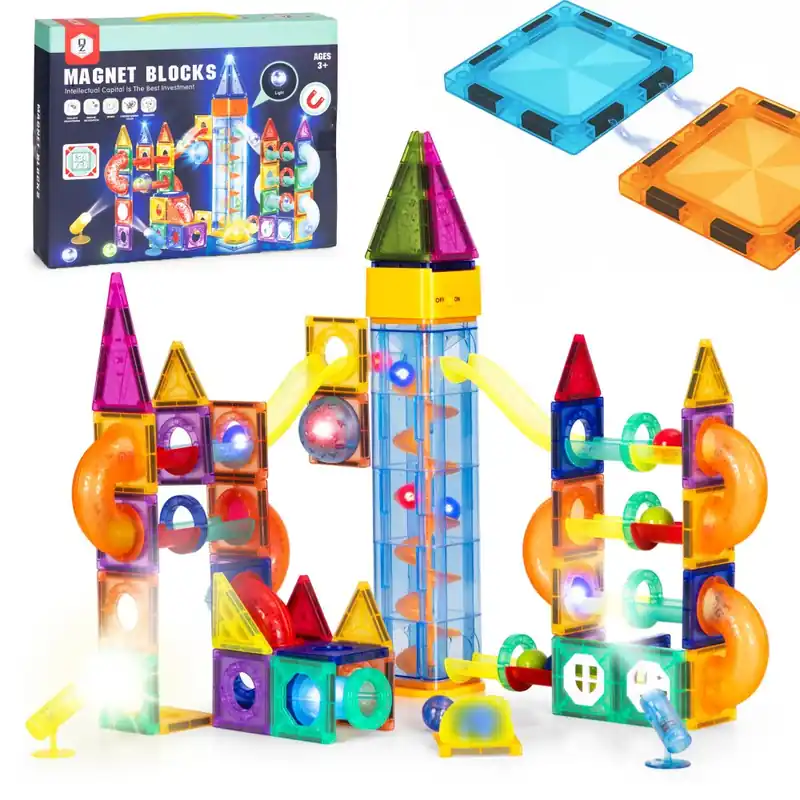 Recomandarea clienților | Marble Run Magnetic Luminous Building Blocks 134 bucăți