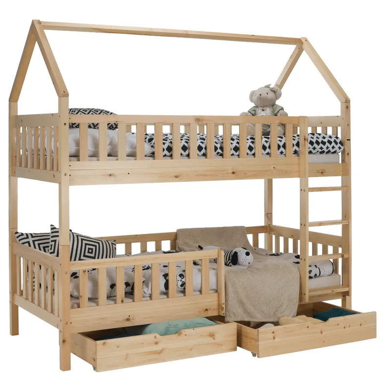Preț redus - Pat supraetajat Montessori, natural, VENITA TYP 2