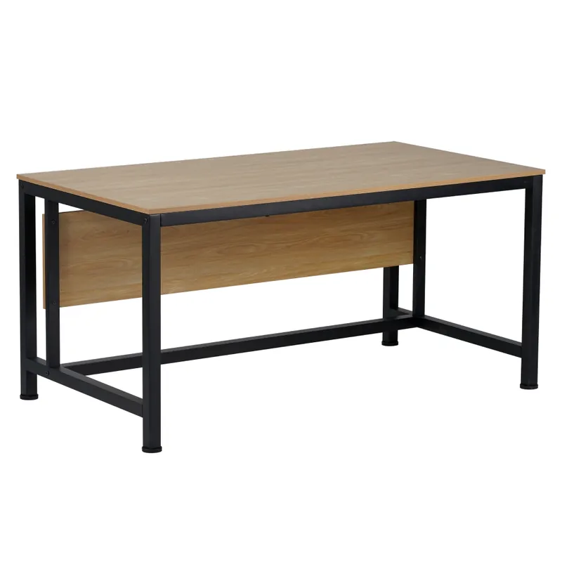 Birou, stejar/negru, 150x80 cm, KILIS NEW | Reducere