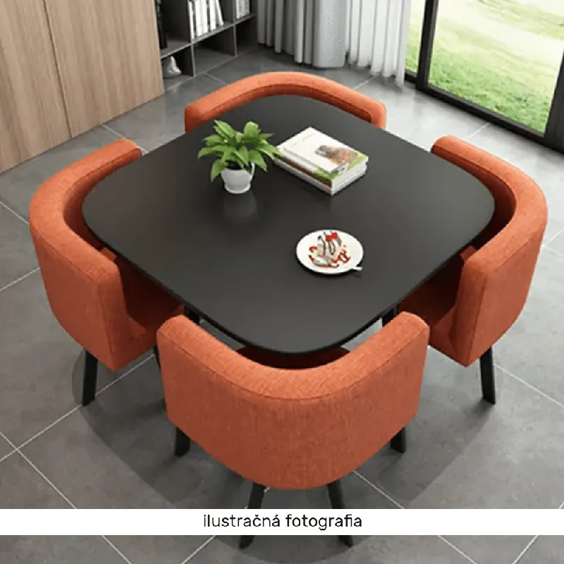 Produs popular | Set de mobilier dining 1+4, stejar/negru, BEVIS NEW