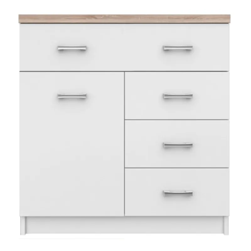 Comodă 1D4S, alb/stejar sonoma, TOPTY TYP 12 | Outlet