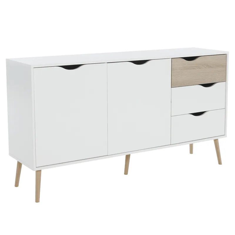 Favoritul clienților | Comodă, stejar sonoma/alb, OSLO 75381