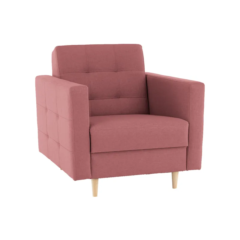 În stoc - Fotoliu complet tapiţat, material textil roz învechit, AMEDIA