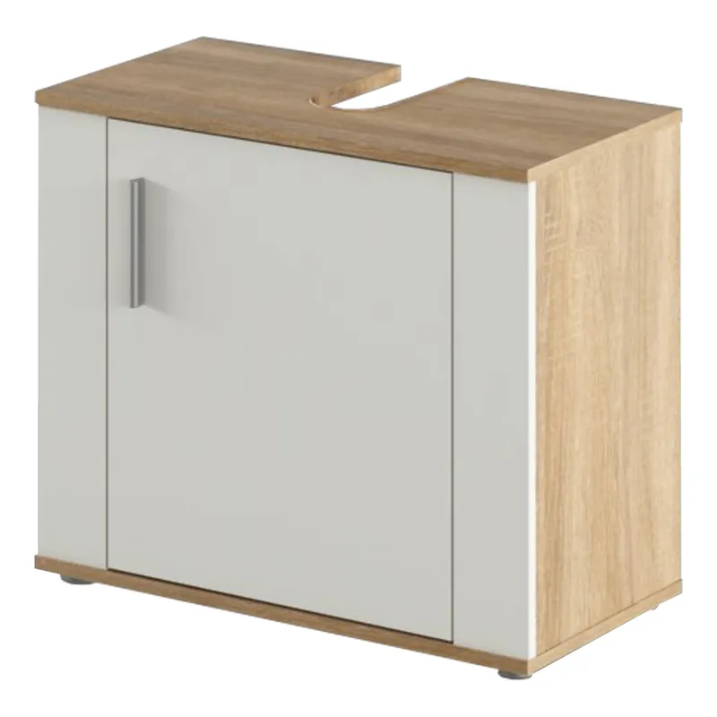 Dulap sub chiuvetă, stejar sonoma/ alb mat, LESSY NEW 02 | Noutate