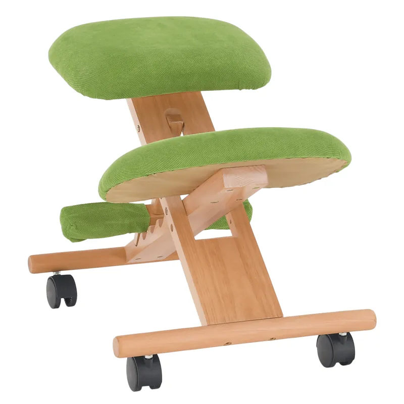 Scaun genunchi ergonomic, verde/ fag, GROCO - Ofertă online