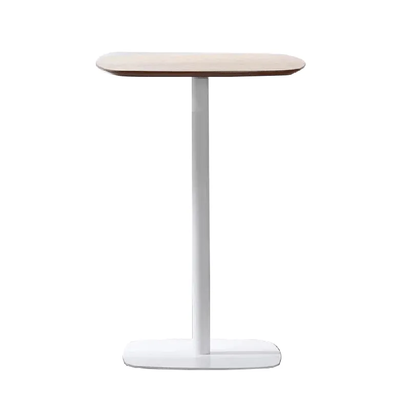 Masă de bar, stejar / alb, MDF / metal, diametru 60 cm, HARLOV - Profită acum