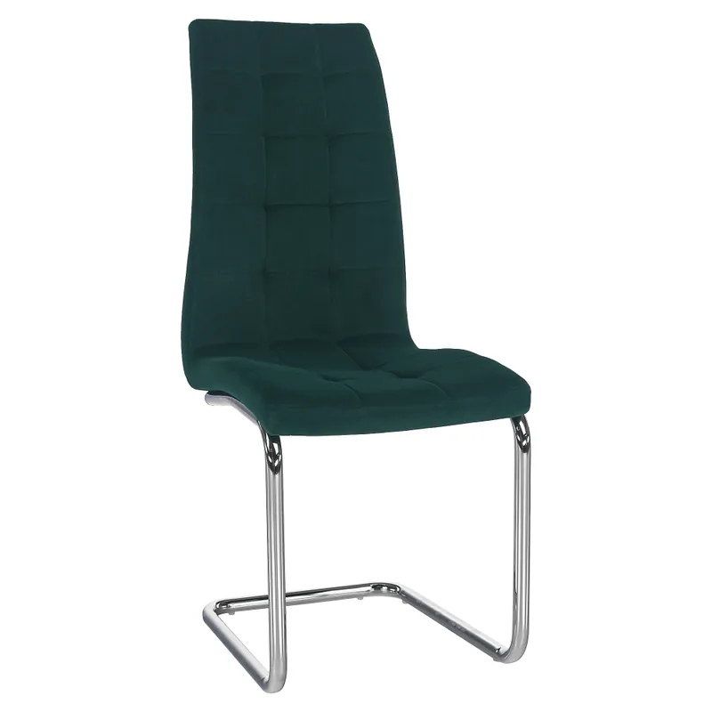 Scaun de masă, ţesătură de catifea smarald / crom, SALOMA NEW - Premium