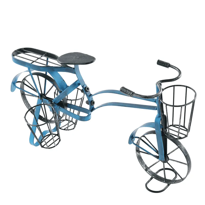 Ghiveci RETRO în formă de bicicletă, negru / albastru, ALBO - Plasează comanda
