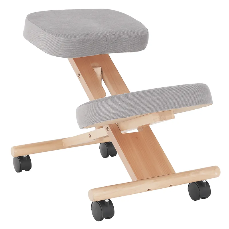 Scaun genunchi ergonomic, gri-maro Taupe / fag, FLONET - Preț promoțional