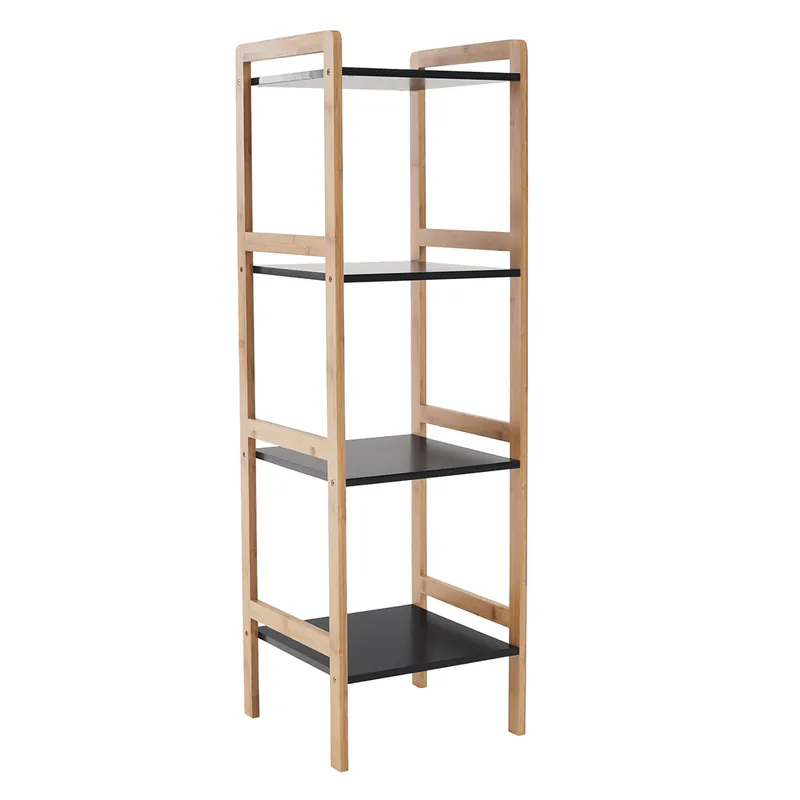 Etajeră cu 4 rafturi, natural / negru, NAOKO - Plasează comanda