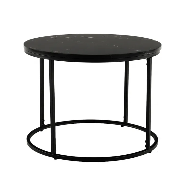 Măsuţă de cafea, marmură neagră / metal negru, GAGIN | Noutate în catalog