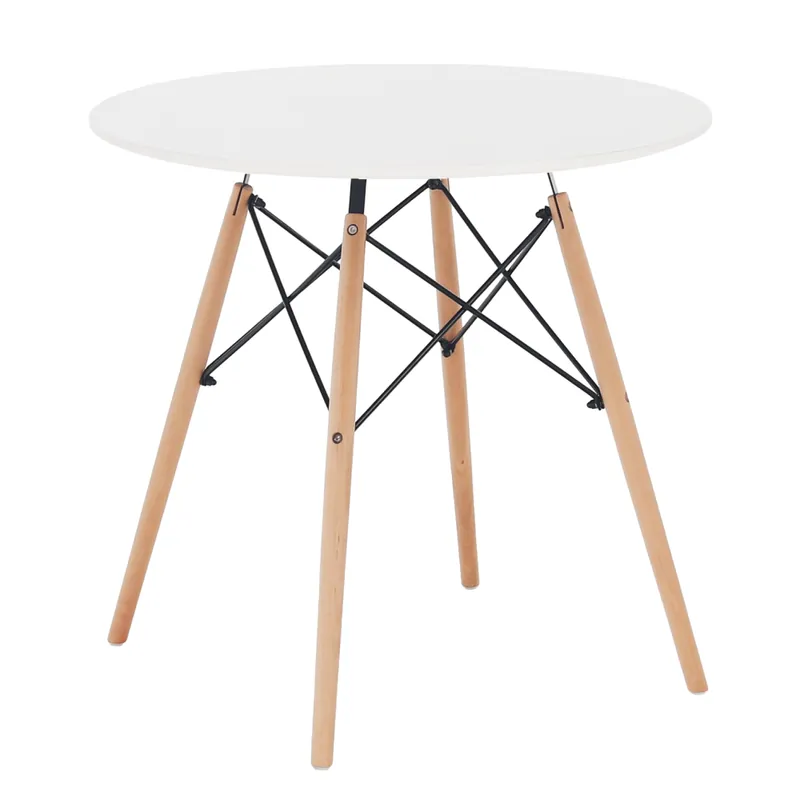 În stoc | Masă dining, alb/fag, diametru 60 cm, GAMIN NEW 60