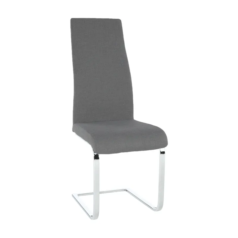 Scaun dining, material textil gri închis/crom, AMINA - Preț avantajos