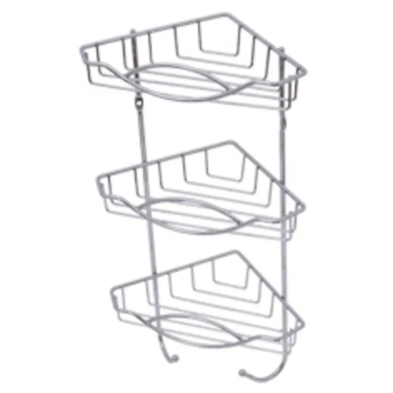 Raft baie 3 nivele + cuier coltar cromat 22,5x14,8x43 cm | Produs popular