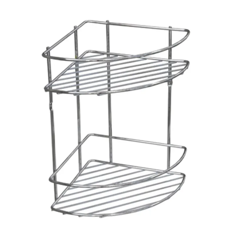 Se vinde rapid - Raft pentru baie 2 niveluri colț sârmă crom 28,5x21x31cm KLC