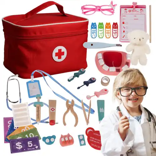 Trusă medicală pentru copii cu accesorii în geantă | Bestseller