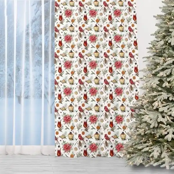 Preț de ofertă - Perdea de Crăciun cu motiv - Arome de Crăciun 150 x 240 cm