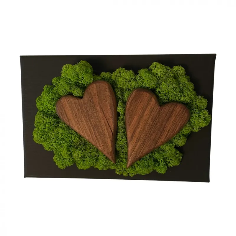 Pictură de mușchi cu inimi 20 x 30 cm | Selecție de top