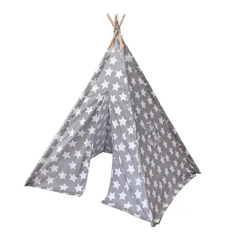 Reducere mare | Cort gri pentru copii cu motiv de stea 110 cm x 140cm