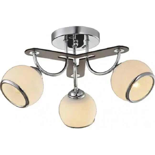 Lustra Orbs cu 3 brate, 3x60W, E27, Alb/Crom - Reducere extra