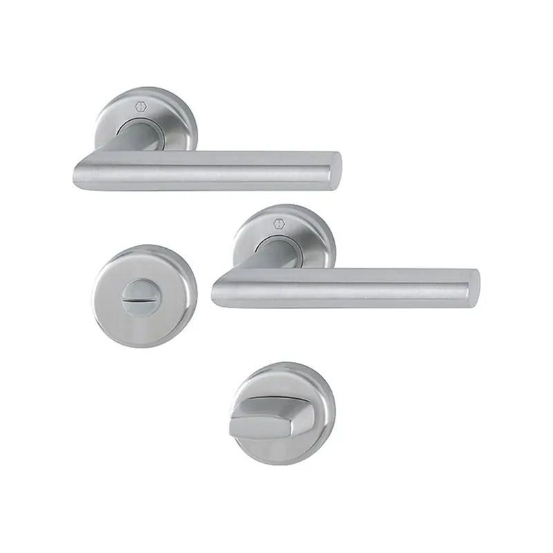 Maner usa interior, Hoppe Utrecht, cu rozeta pentru baie, material inox, 125x52mm - Grăbește-te