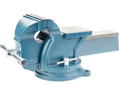 Recomandare - Menghina De Banc 75mm Din Fonta Culoare Albastra, Rotativa