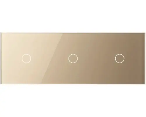 Panou Din Sticla Livolo Auriu, Pentru 3 X Intrerupator Simplu Cu Touch | Produs adăugat recent