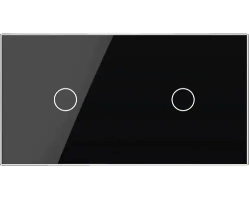 Acum disponibil - Panou Din Sticla Livolo Negru, Pentru 2 X Intrerupator Simplu Cu Touch