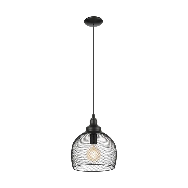 Cumpără direct de la producător - Pendul vintage Straiton, EGLO, 1xE27, otel, negru, 110 x 28 cm, inaltime reglabila