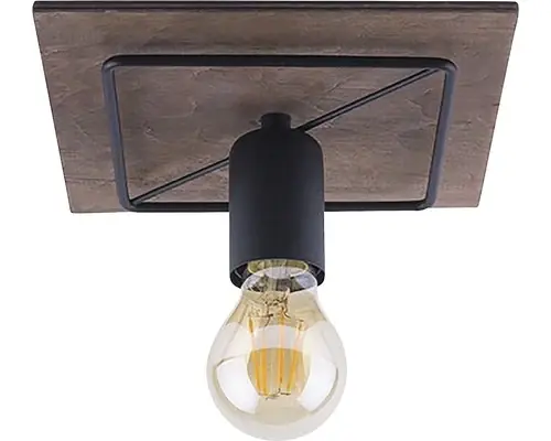 Produs vedetă - Plafoniera Coba E27 Max. 1x60w, Negru/maro Antic
