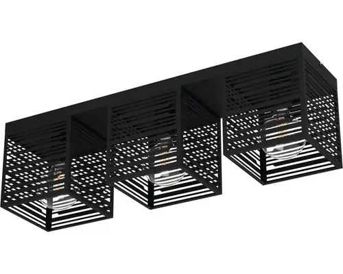 Plafoniera Piedritas E27 Max. 3x40w, Negru | În stoc
