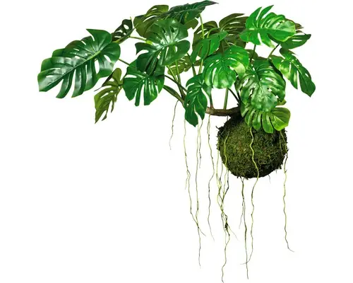 Planta Artificiala Monstera Cu Bila Muschi H 80 Cm Verde - Noutate în ofertă