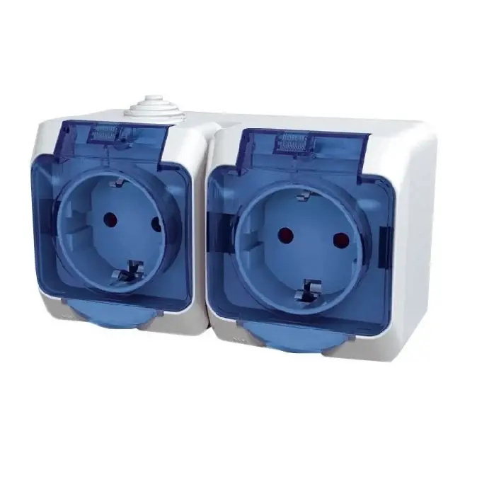 Priza dubla schuko aparenta, Schneider Electric, IP44 | Lansare