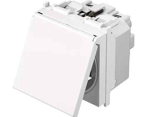 Preț outlet - Priza Simpla Cu Impamantare Tem, Capac De Protectie Opac, Alb