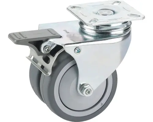 Outlet - Roata Pivotanta Plastic Tarrox Ø50mm, Placa De Fixare 60x60 Mm, Cu Rulment & Frana