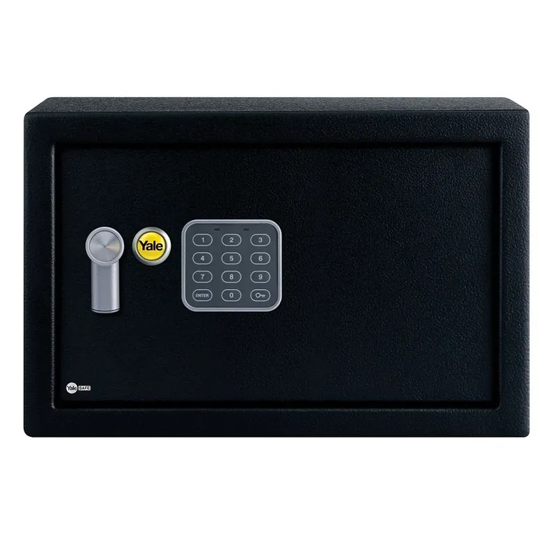 Favoritul clienților - Seif electronic mediu cu alarma cu cifru Yale YEC/250/DB1, 250x350x250 mm, otel