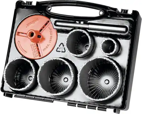 Până la epuizarea stocului | Set Carote Tungsten Cu Burghiu Wolfcraft Ø33-83 Mm, 5 Piese