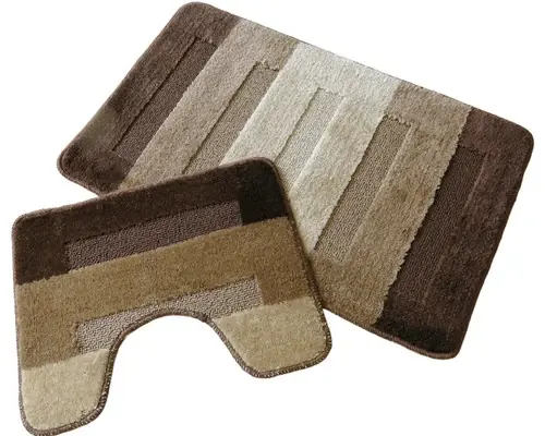 Set Covorase Baie Antiderapante Brize, 2 Piese, 50x80 cm, Maro - Direct din fabrică
