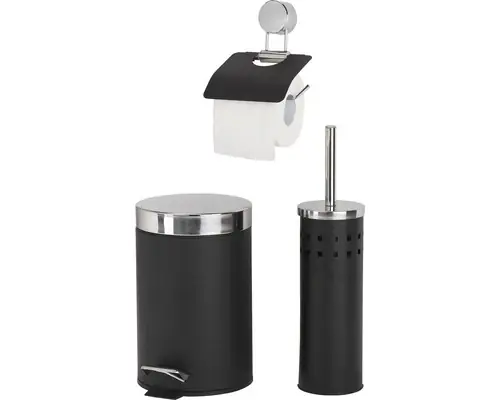Cantități limitate - Set de baie negru, 3 piese
