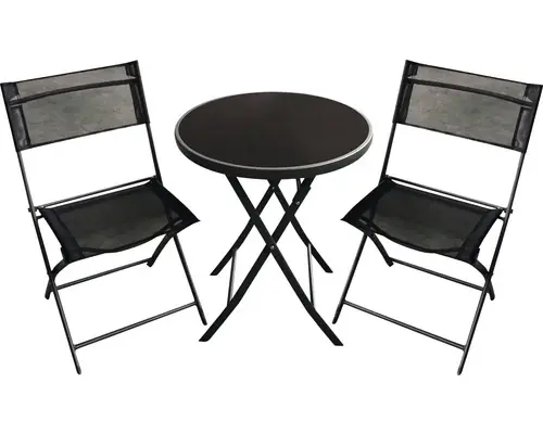 Alegerea clienților | Set Mobilier Balcon Garden Place 3 Piese 2 Locuri Negru