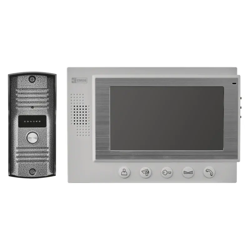Ofertă specială | Set videointerfon, Emos, 12 V, LCD 7 inch, 80°, Gri/Negru