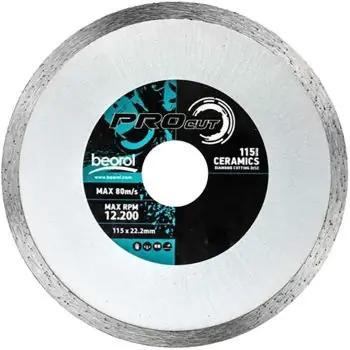 Stoc aproape epuizat - Disc de tăiere Beorol 1250526 Disc diamantat continu 115x5,0x22,23mm