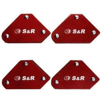 Suport magnetic pentru sudură S&R 290104005 Set magnet ajutaj pentru sudura 4buc | Se vinde rapid
