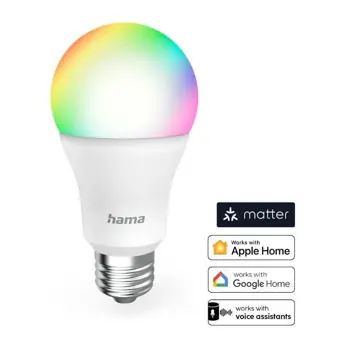 Bec Hama 176640 Smart Lamp E27, 9W, LED, Matter, Globe, RGBW, Dimmable, with App - Premium