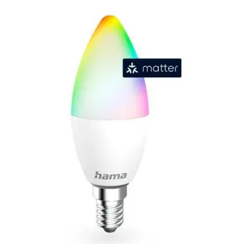 Bec Hama 176641 Smart Lamp E14, 4.9 W, LED, Matter, Candle, RGBW, Dimmable, with App - În stoc