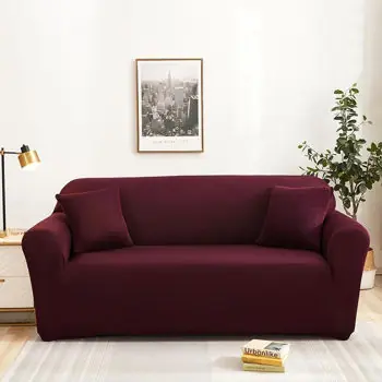 Ultimele bucăți | Husă pentru canapea Relaxe Home Husă canapea Solid Sofa Cover 1 loc (90-140 cm) bordo