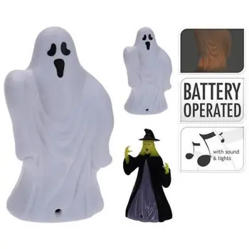 Noutate - Decor Promstore 42678 Сувенир Halloween Привидение / Ведьма LED и музыка 14cm