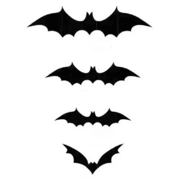 Se vinde rapid - Autocolant de perete liliac negru Decorare de Halloween Autocolant de perete negru 3D Diverse dimensiuni Decorare înfricoșătoare Prop Decor de Halloween 120 buc