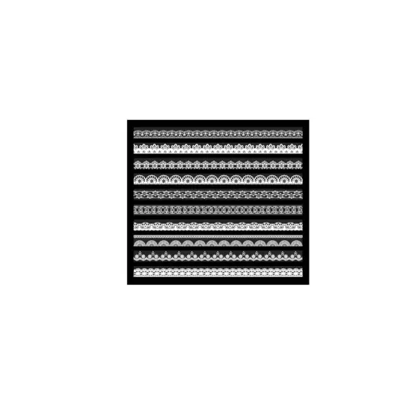 Bandă decorativă din dantelă albă, set autoadeziv cu modele romantice pentru decorațiuni creative 10×150 mm, motive albe delicate | Nu rata oferta