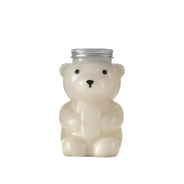Borcan de conserve din plastic în formă de ursuleț 500 ml Borcan transparent din plastic cu capac din aluminiu pentru păstrarea alimentelor și a micilor obiecte - Acum disponibil
